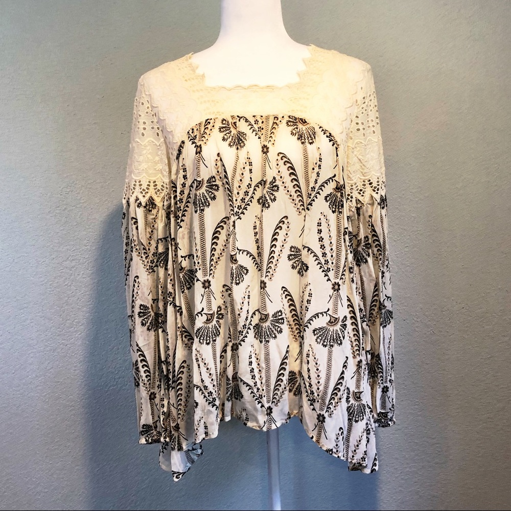 Anthropologie Lace Detail Top